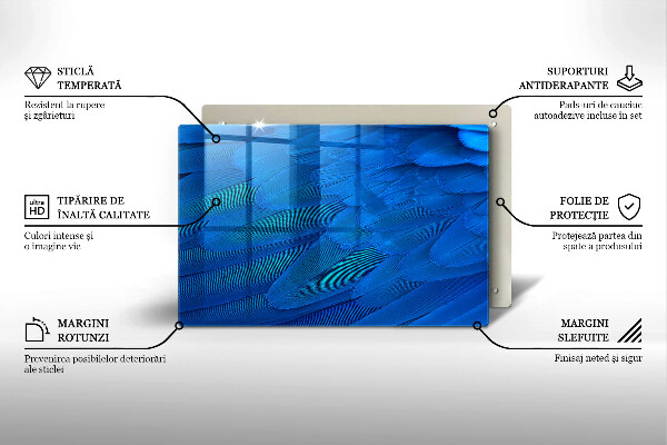 Steklena podloga za rezanje Ptičje perje
