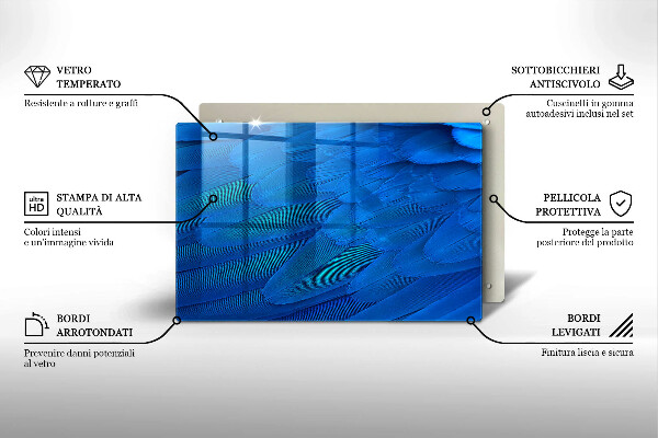 Steklena podloga za rezanje Ptičje perje