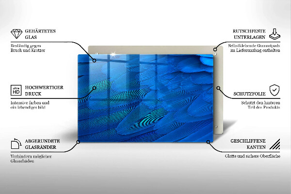 Steklena podloga za rezanje Ptičje perje