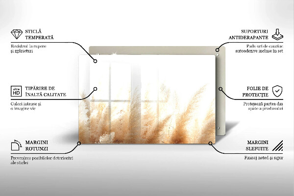 Steklena podloga za rezanje Pampaška trava