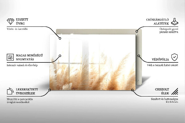Steklena podloga za rezanje Pampaška trava