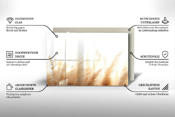 Steklena podloga za rezanje Pampaška trava