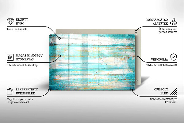 Steklena podloga za rezanje Vintage lesene plošče