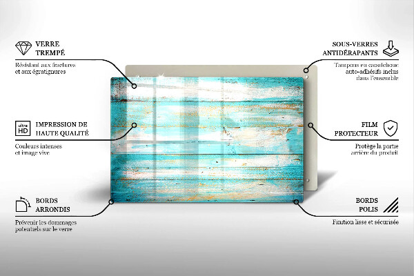 Steklena podloga za rezanje Vintage lesene plošče