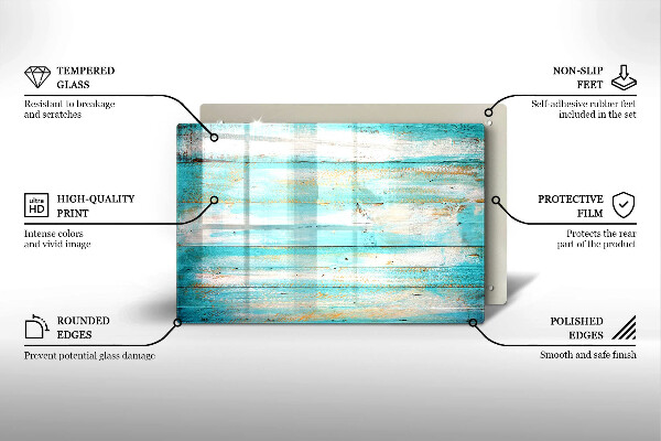 Steklena podloga za rezanje Vintage lesene plošče