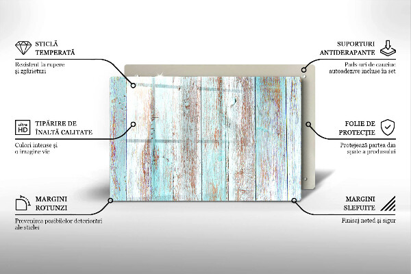 Steklena podloga za rezanje Stare vintage deske