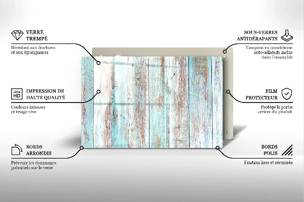 Steklena podloga za rezanje Stare vintage deske