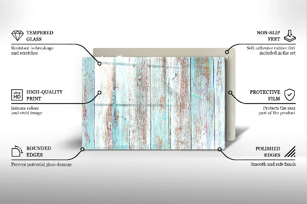 Steklena podloga za rezanje Stare vintage deske