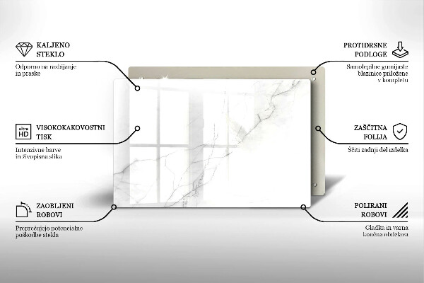 Steklena podloga za rezanje Marmorno kamnito ozadje