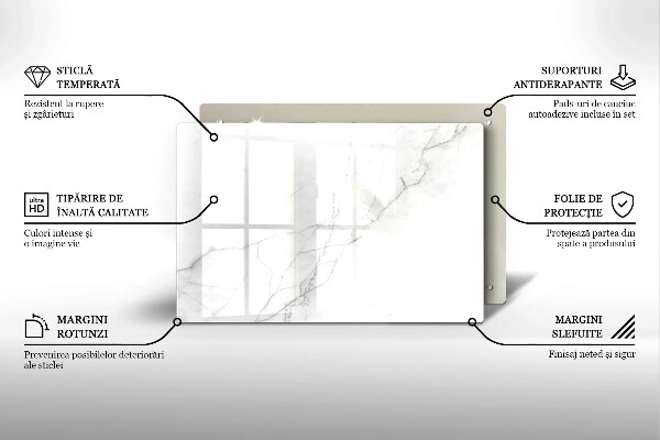 Steklena podloga za rezanje Marmorno kamnito ozadje