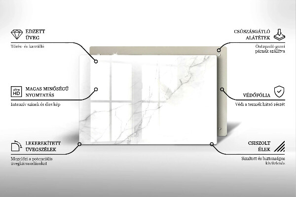 Steklena podloga za rezanje Marmorno kamnito ozadje