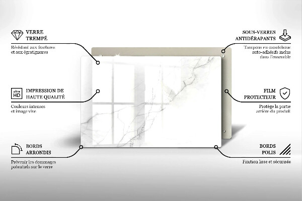 Steklena podloga za rezanje Marmorno kamnito ozadje