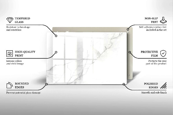 Steklena podloga za rezanje Marmorno kamnito ozadje