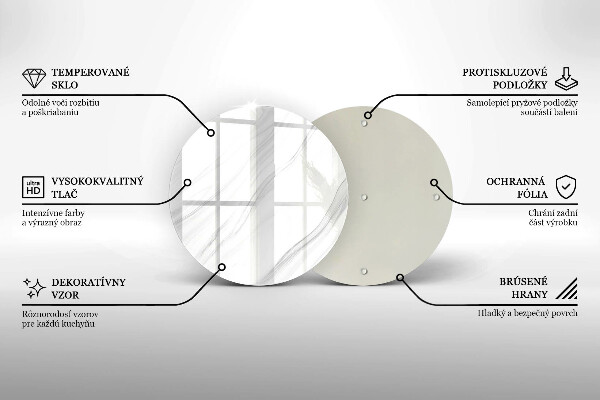 Steklena podloga za rezanje Nežen marmor