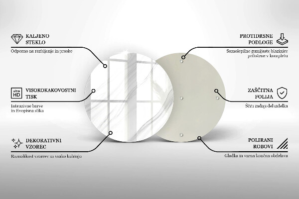 Steklena podloga za rezanje Nežen marmor