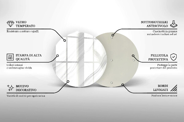 Steklena podloga za rezanje Nežen marmor