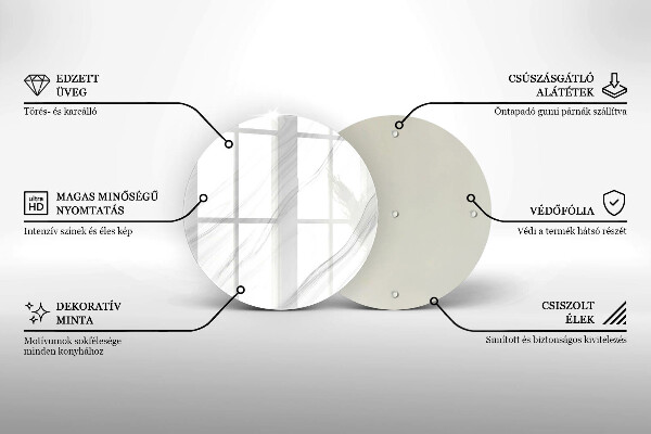 Steklena podloga za rezanje Nežen marmor