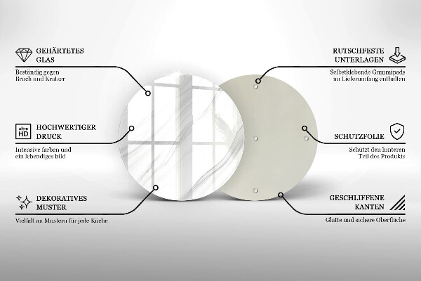 Steklena podloga za rezanje Nežen marmor