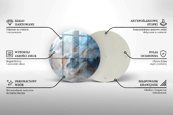 Steklena podloga za rezanje Tekstura marmorja