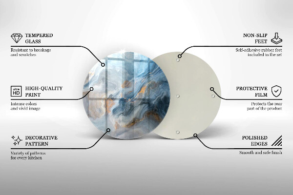 Steklena podloga za rezanje Tekstura marmorja