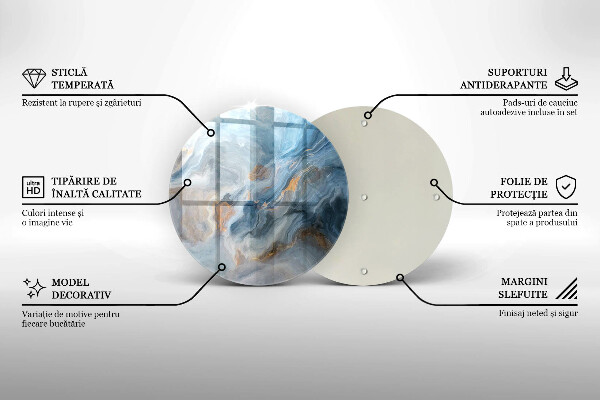 Steklena podloga za rezanje Tekstura marmorja