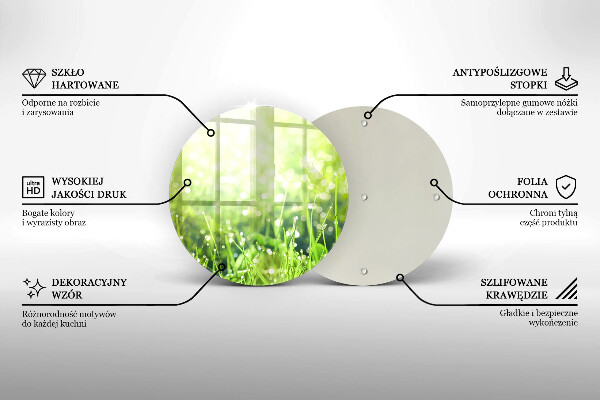 Steklena podloga za rezanje Narava - trava in rosa