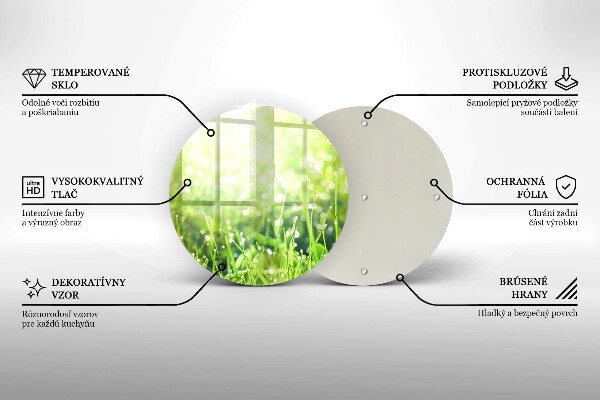 Steklena podloga za rezanje Narava - trava in rosa