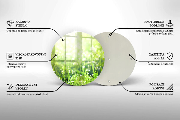 Steklena podloga za rezanje Narava - trava in rosa