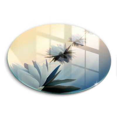 Steklena podloga za rezanje Cvetovi lilije na vodi