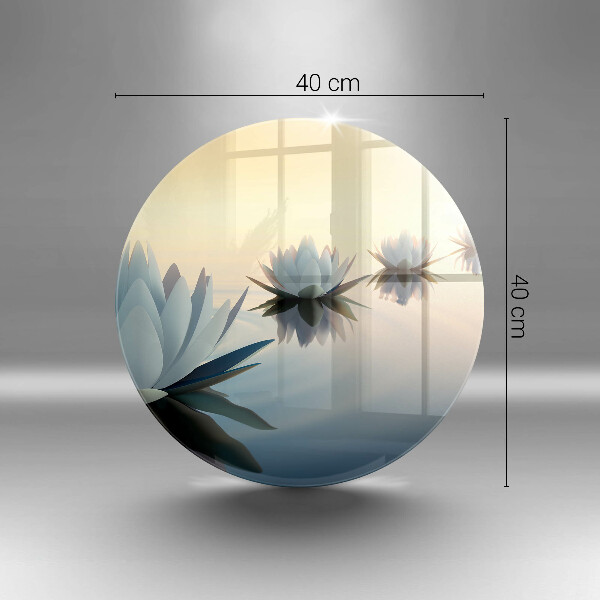 Steklena podloga za rezanje Cvetovi lilije na vodi