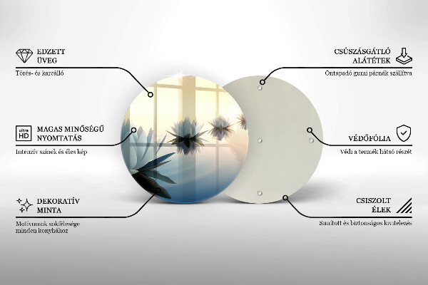 Steklena podloga za rezanje Cvetovi lilije na vodi