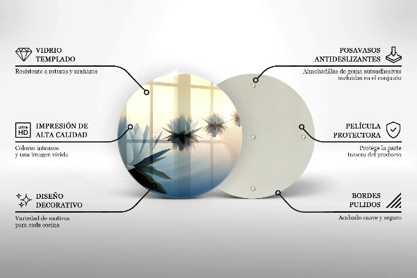 Steklena podloga za rezanje Cvetovi lilije na vodi