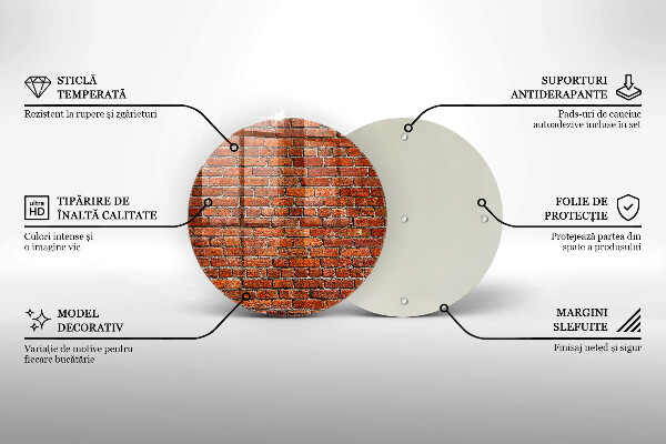 Steklena podloga za rezanje Stena iz opečne stene