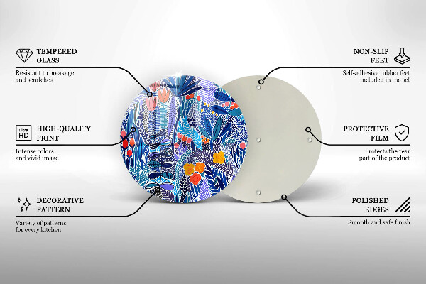 Steklena podloga za rezanje Pobarvan travnik