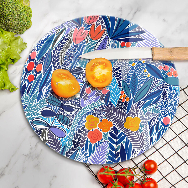 Steklena podloga za rezanje Pobarvan travnik