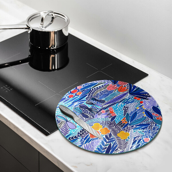 Steklena podloga za rezanje Pobarvan travnik