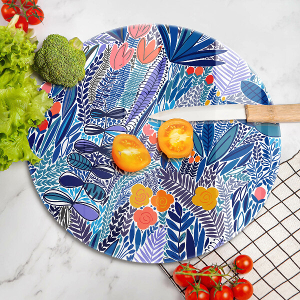 Steklena podloga za rezanje Pobarvan travnik