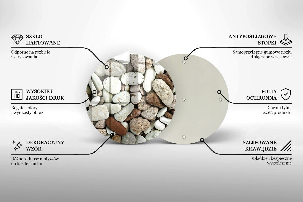 Steklena podloga za rezanje Ozadje majhnih kamnov