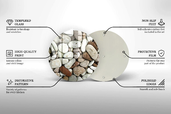 Steklena podloga za rezanje Ozadje majhnih kamnov