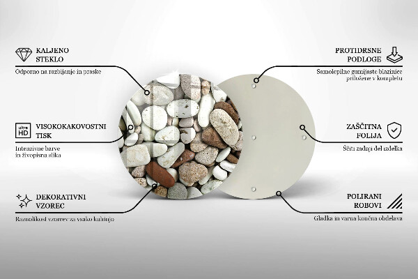 Steklena podloga za rezanje Ozadje majhnih kamnov