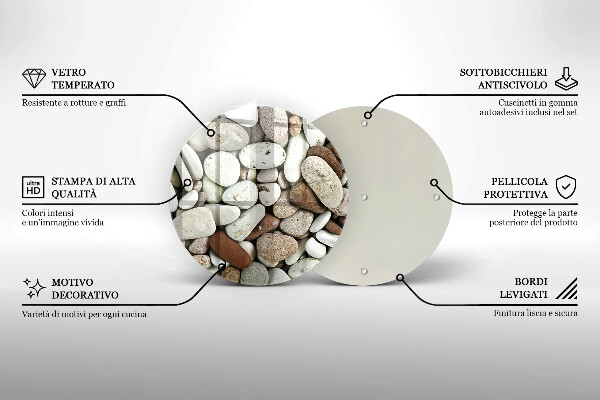 Steklena podloga za rezanje Ozadje majhnih kamnov