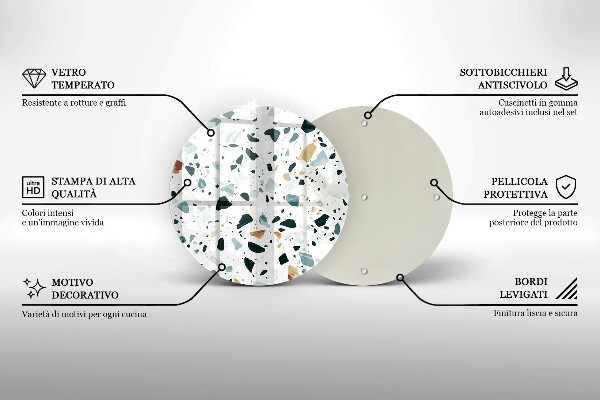Steklena podloga za rezanje Lahka kamenina