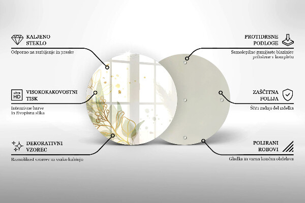 Steklena podloga za rezanje Akvarel in zlati listi