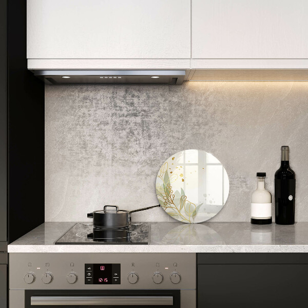 Steklena podloga za rezanje Akvarel in zlati listi