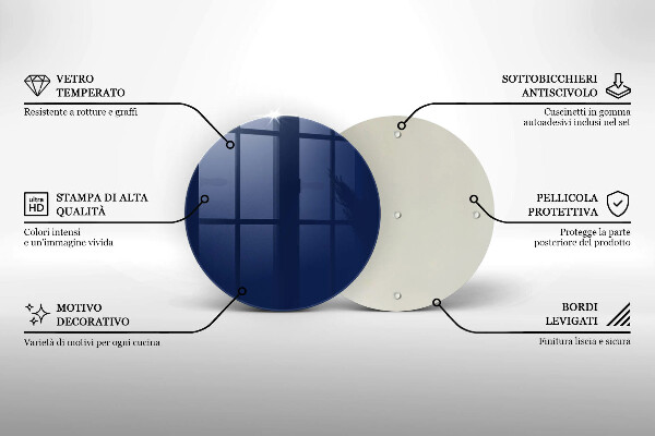 Steklena podloga za rezanje Modra barva