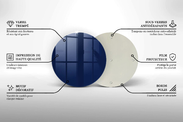 Steklena podloga za rezanje Modra barva