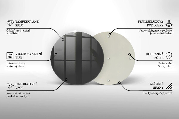 Steklena podloga za rezanje Siva barva