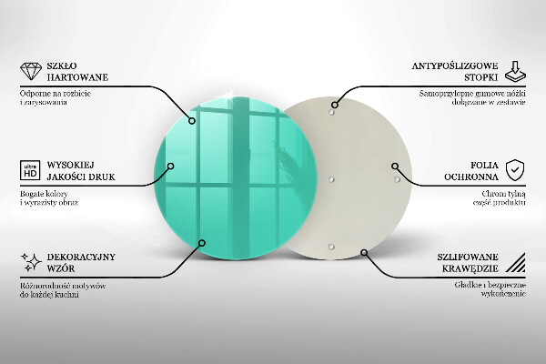 Steklena podloga za rezanje Zelena barva