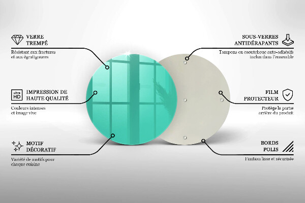 Steklena podloga za rezanje Zelena barva