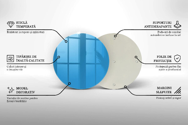 Steklena podloga za rezanje Modra barva